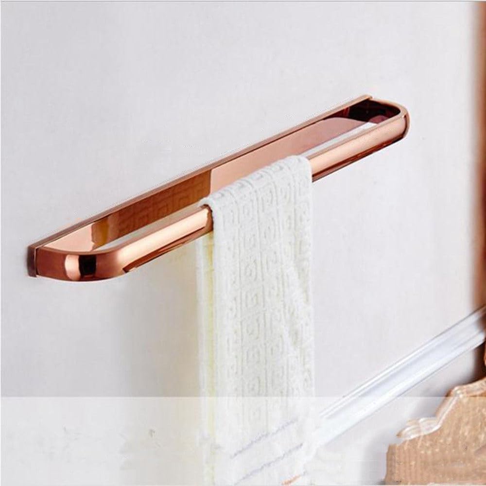 Biggers Luxury Rose Gold Copper Bathroom Accessories Set Paper Holder Towel bar soap Dish Tumbler Holder,Single Bar