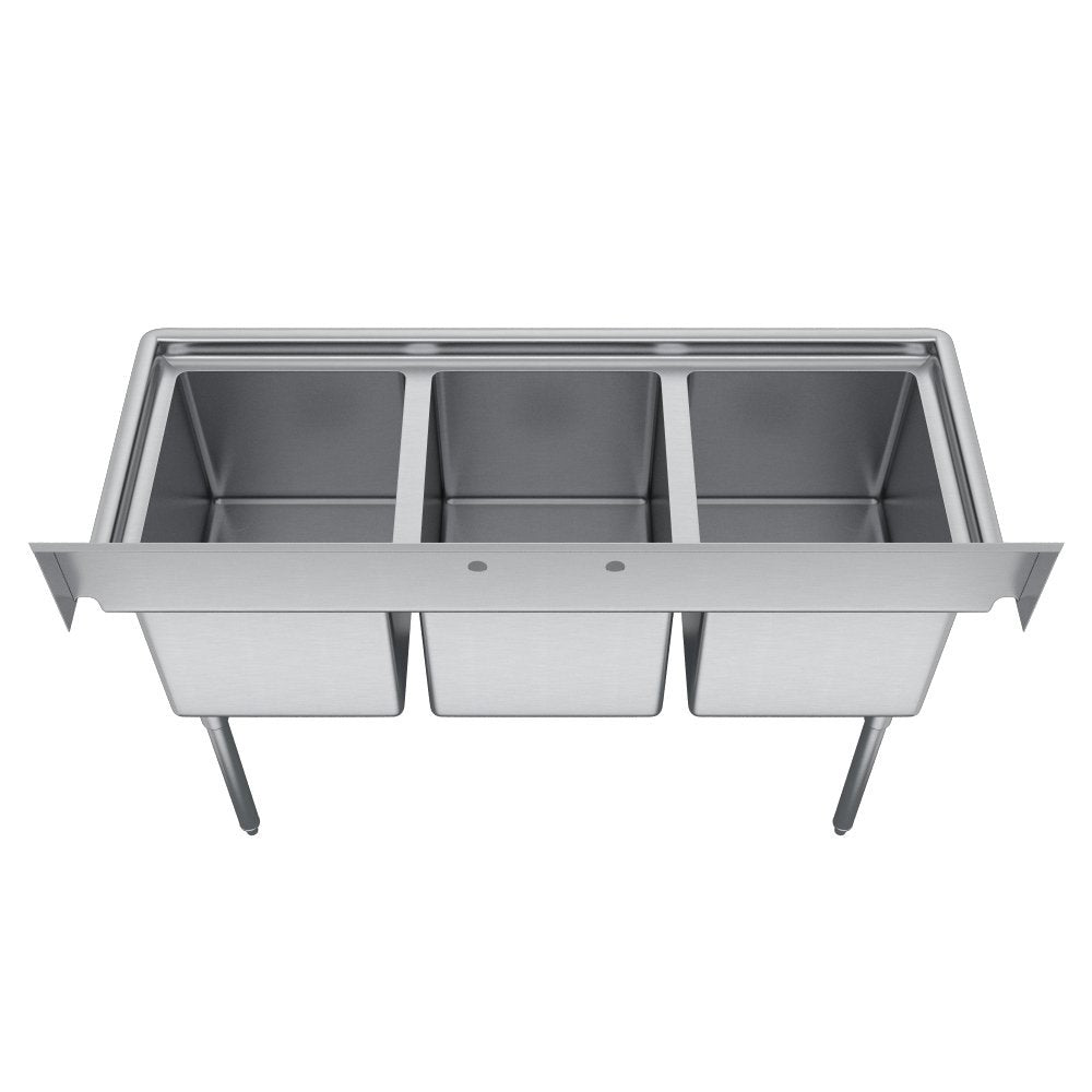 Elkay Foodservice E-Series 3-Compartment Sink, #4 Finish, 16'l x 20'w x 12'd (E3C16X20-0X)