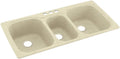 Swanstone KS04422TB.169-3 3-Hole Solid Surface Kitchen Sink, 44' x 22', Caraway Seed