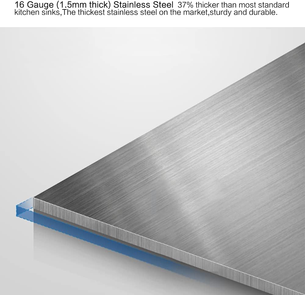 30 Inch Drop In Kitchen Sink - VOKIM 30 x22 Inch Drop In/Topmount Sink Workstation 16 Gauge Stainless Steel 10'' Deep Handmade Kitchen Sink with Cutting Board& Strainer