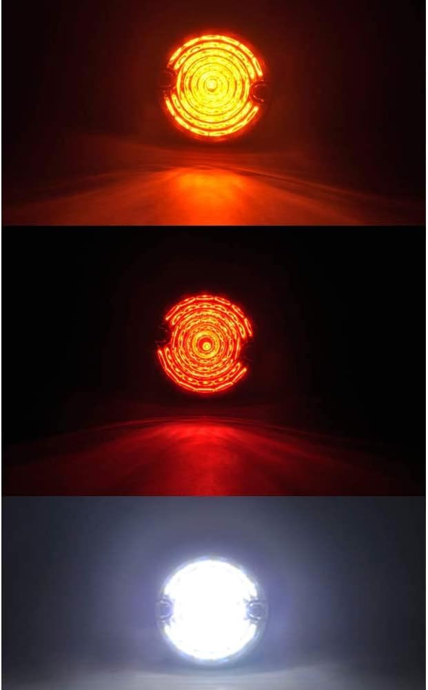 Defender Led Light Update Kits – Standard Size Amber Indicatior Front Side Light Rear Stop Tail Light For L.and Ro.ver Defender 90/110 With Flasher Total 8pcs 73mm 4*Yellow+2*Clear+2*Red Led Light
