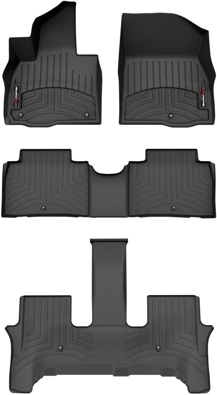 WeatherTech Custom Fit FloorLiners for Hyundai Palisade - Full Set (441947-1-2-3), Black
