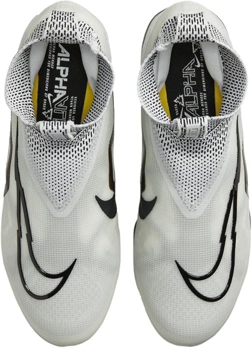 Nike Alpha Menace Elite 3 White/Particle Grey/Opti Yellow/Black Mens Football Cleat.