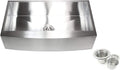 Contemporary Durable Zero Radius 16 Gauge Stainless Steel Single Bowl Apron Front Farmhouse Kitchen Sink with Lift-out Basket Strainer (36 Inch Curve Front)
