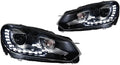 Car Lights Compatible With Golf 6 2009-2012 Golf6 MK6 LED Auto Headlights Assembly Upgrade GTI R20 Style Design Bifocal Lens Accessories