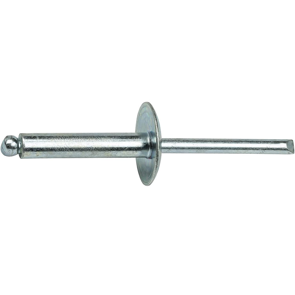 DIY Man - Large Flange Pop Rivets 1/4' x 3/4'All Steel (8-12) Dome Head Quantity 250 D&J