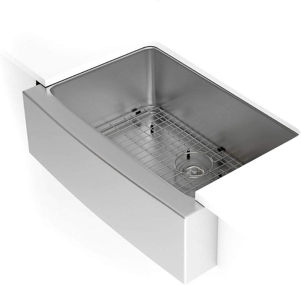 KRAUS Standart Pro 30-Inch Apron Front Farmhouse 16-Gauge Single Bowl Stainless Steel Kitchen Sink, KHF200-30