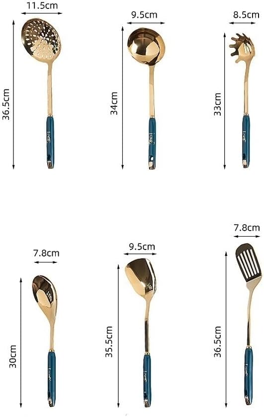 Kitchen Cooking Utensils Set, Stainless Steel Cooking Utensils Set with Holder, 7-Pieces Metal Kitchen Utensils, Kitchen Tools with Countertop Stand