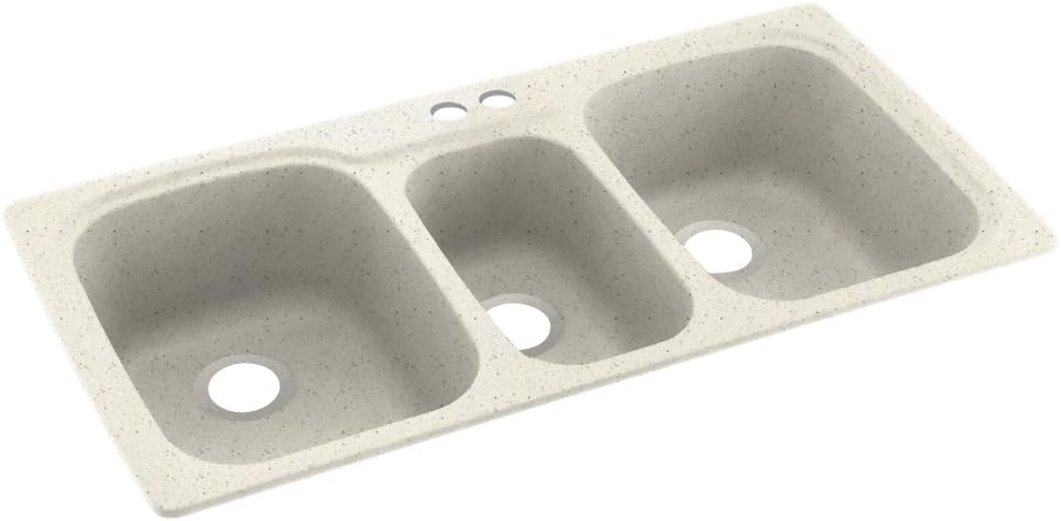 Swanstone KS04422TB.058-2 2-Hole Solid Surface Kitchen Sink, 44' x 22', Tahiti Matrix