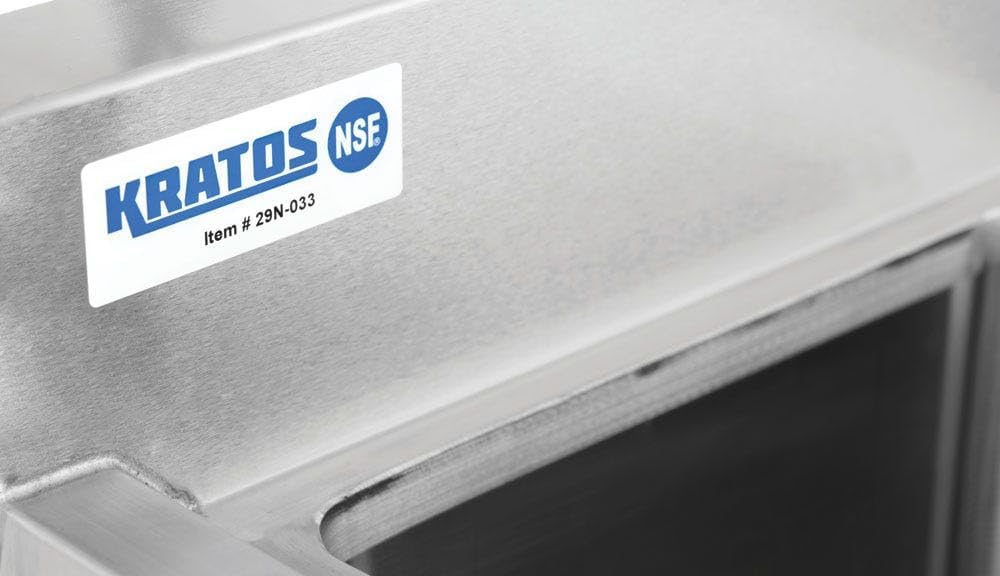 Kratos 29N-033 Underbar Compartment Sink, 3 Bowls, 38.5'Wx18.75'Dx33'H, No Drainboard (Faucet Sold Separately)