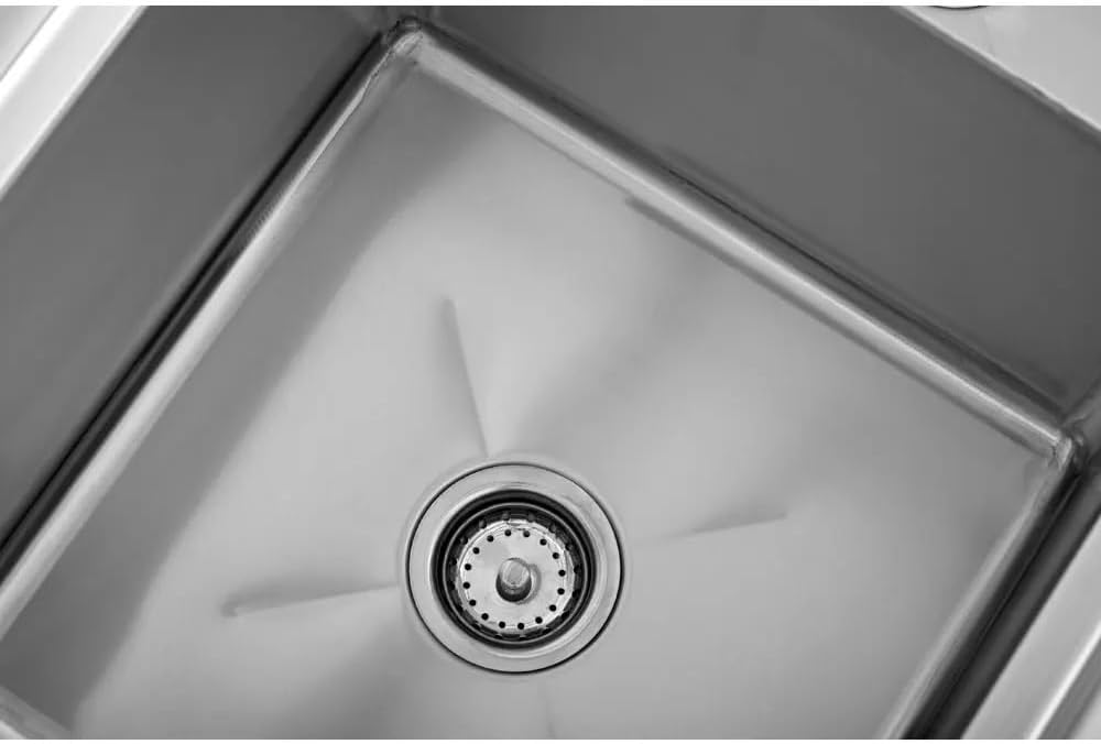 Kratos 56' 16-Gauge Stainless Steel Three Compartment Sink - 17'x17'x12' Bowls