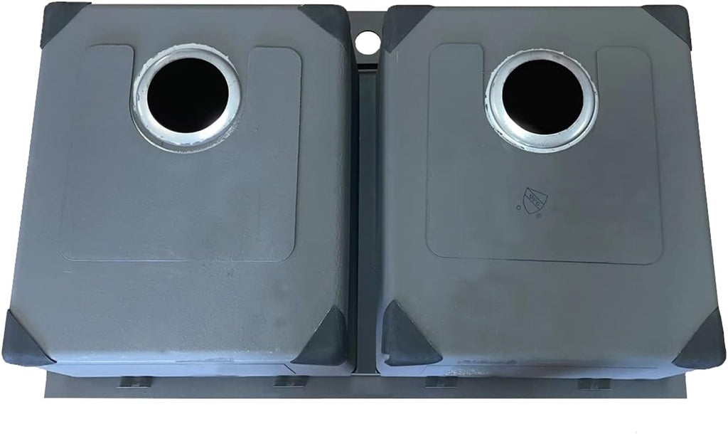 Sinber HT3322D-9-S 33' x 22' x 9' Drop In Double Bowl Kitchen Sink with 18 Gauge 304 Stainless Steel Satin Finish (Sink Only)