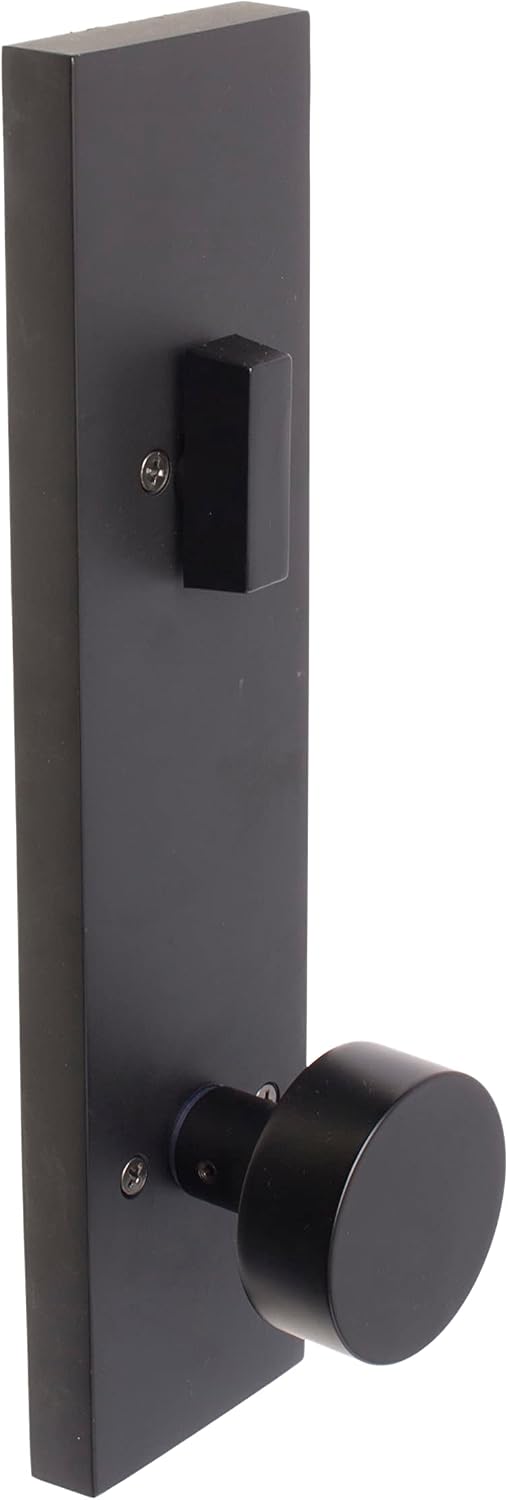 Weslock 066214242SL2D Addy Entry Handle with Mesa Knob (Keyed Handleset, Matte Black) Complete Set