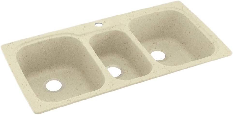 Swanstone KS04422TB.169 1 Hole Solid Surface Kitchen Sink, 44' x 22', Caraway Seed