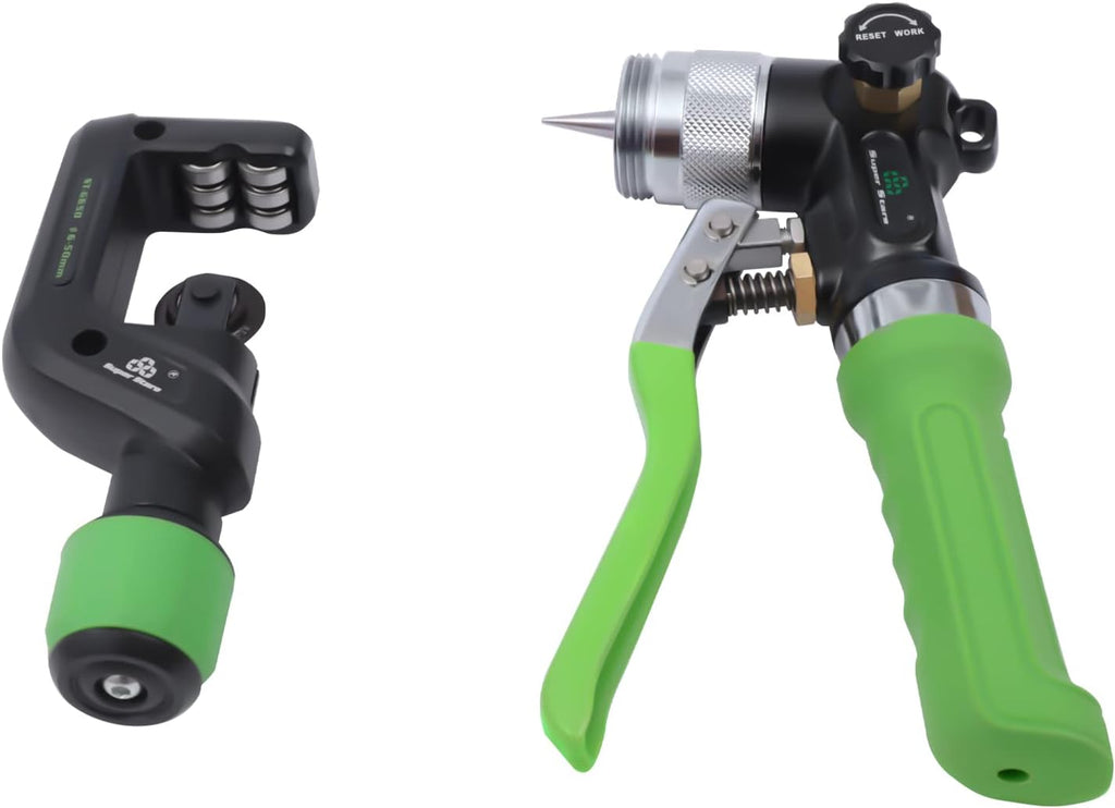 Hydraulic Tube Expander Kit - Compact Swaging Tool with Cutter, Deburring Tool, & 7 Expander Heads for 3/8' to 1-1/8' Copper Pipes