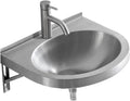 Single Bowl Stainless Steel, Kitchen Sink, Wall-Mounted Wash Basin Kitchen Sink, Easy to Install(with Faucet and Inlet Pipe) (Color : Silver, Size : B) (Silver A)