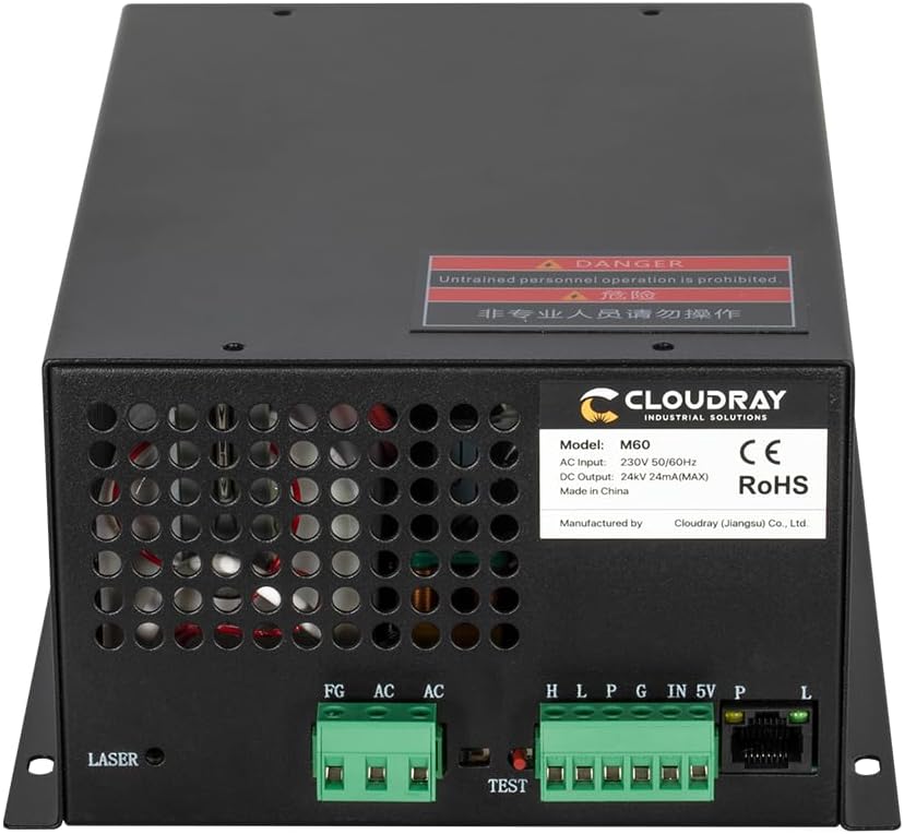 Cloudray 60W Co2 Laser Power Supply 220V for CO2 Laser Tubes Laser Engraver Cutter Engraving Machine MYJG-60W