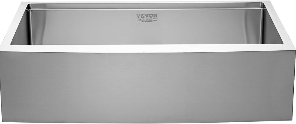 VEVOR 36 inch Kitchen Sink, 304 Stainless Steel Drop-In Sinks, Laundry Sink Top Mount Single Bowl Basin with Farm Sink Accessories, Household Dishwasher Sinks for Kitchen, Workstation, and Bar Sink
