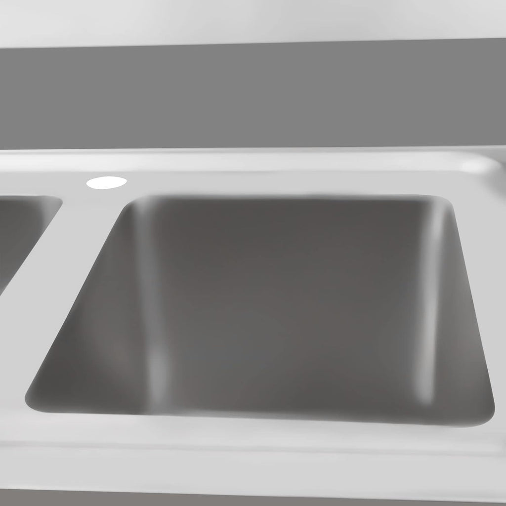 Triple Bowl Kitchen Sink, Free Standing Stainless Steel Sinks with 2 Faucets Cold and Hot Water Pipe for Garages, Laundry rooms, Basements, Terraces, Bars, Kitchens, Bathrooms