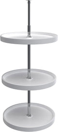 Rev-A-Shelf 20 Inch 3 Tier Full Circle Lazy Susan for H Corner Kitchen Cabinets, Large Plastic Home Storage Rotating Shelves, White, 6013-20-11-526