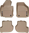 WeatherTech Custom Fit FloorLiners for VW Golf, Golf R, Jetta SportWagen - 1st & 2nd Row (452691-450802), Tan