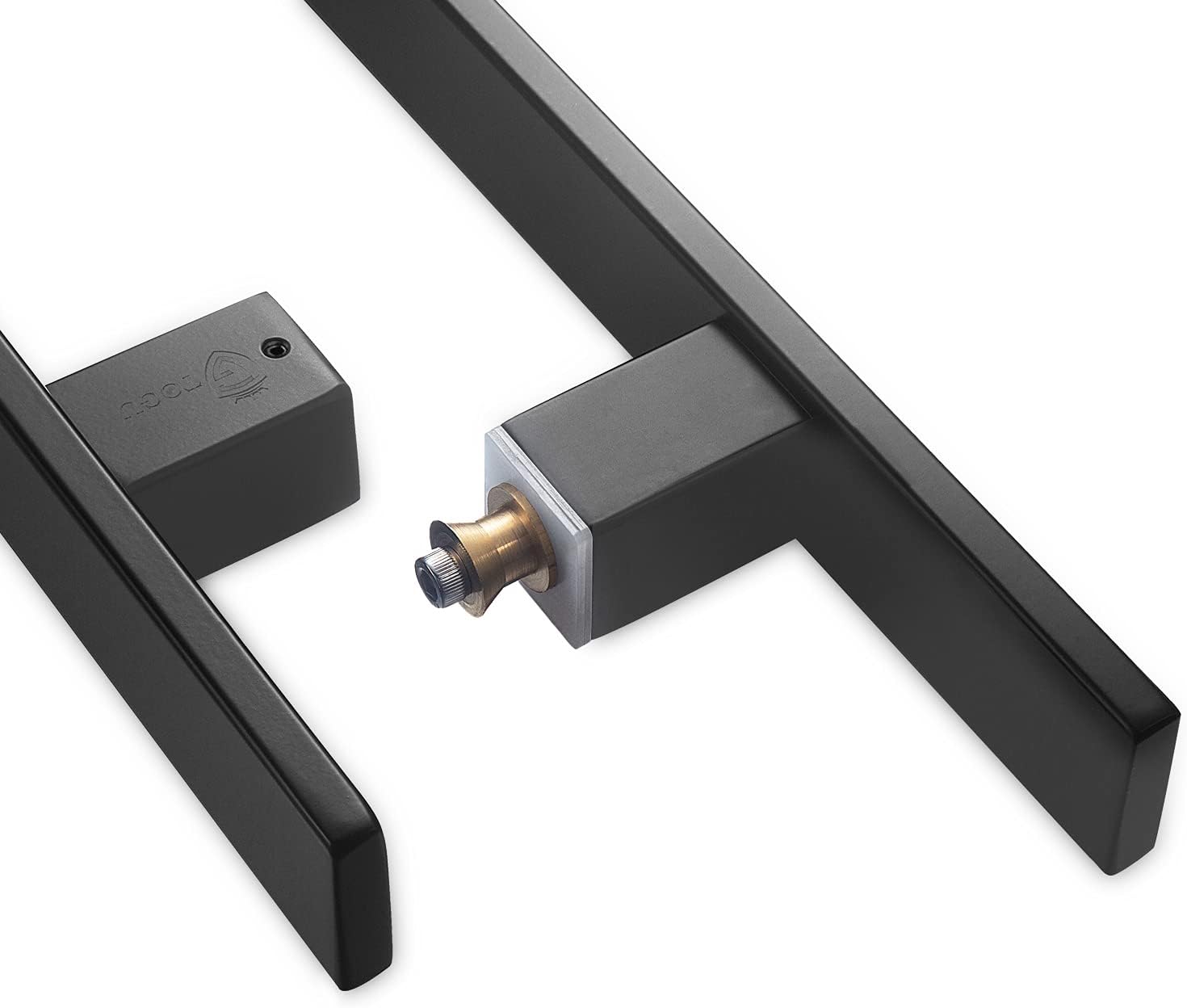 TOGU TG-6018 60 inches Solid Standoffs Heavy-Duty Commercial Grade-304 Stainless Steel Push Pull Door Handle/Barn Door Pull Handle/Glass Pulls, Matte Black Finish