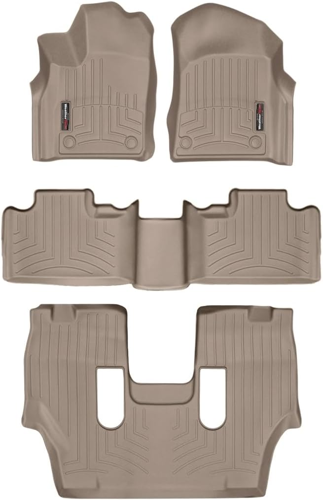 WeatherTech Custom Fit FloorLiners for Dodge Durango, Durango, Full Set (459301-45324-4-5), Tan