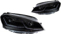 Car Lights Compatible With Golf 7 2013-2017 MK7 LED Auto Headlight Assembly And Front Grill Upgrade Dynamic Bifocal Lens LHD RHD Accessories(For Golf 7 Black)