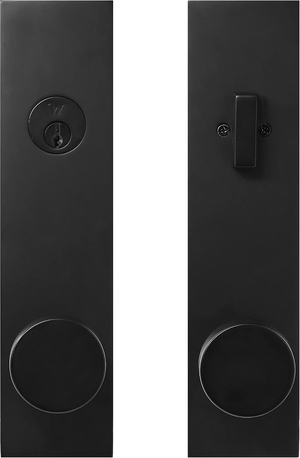 Weslock 066214242SL2D Addy Entry Handle with Mesa Knob (Keyed Handleset, Matte Black) Complete Set