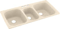 Swanstone KS04422TB.063-3 3-Hole Solid Surface Kitchen Sink, 44' x 22', Cornflower