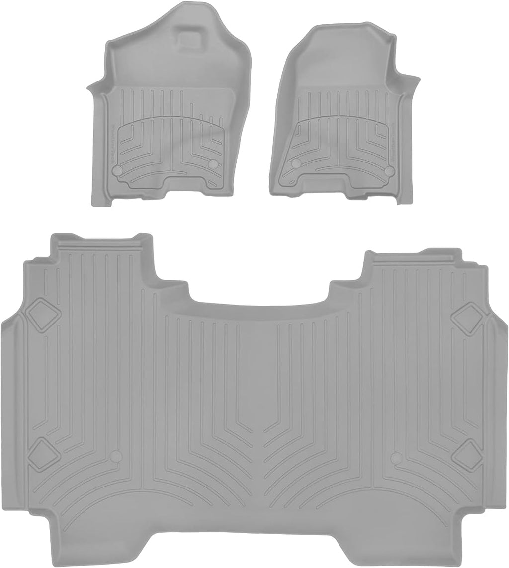 WeatherTech FloorLiner HP Custom Fit Floor Mats for Dodge Ram Truck 1500, Ram 1500 1st & 2nd Row (461428-1-2IM), Grey