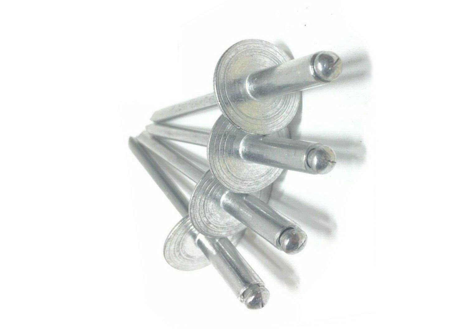 KolotovichTool Pack of 250, 3/16' Dia. x 5/8' Large Flange POP Rivets All Aluminium 6-10 ABA610LF Fastener Kit Bolt Set RE-4809DD