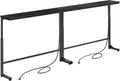 Kitstorack 2-Pack Black Console Table, 7.9' Deep Panel, Adjustable Height (25'-33') & with 2 Power Outlets, Behind Sofa Couch Table, Use Together or Separately - 78.8' Total Long