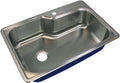 Transolid MTSO33229-1 Meridian Stainless Steel 1-Hole Drop-In Single Bowl Kitchen Sink, 22 1/64'L x 33'W x 9'H, Brushed Stainless Steel
