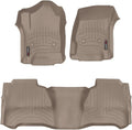 WeatherTech Custom Fit FloorLiners for Chevrolet Silverado 1500, Sierra 2500HD / 3500HD, Silverado 2500HD/3500HD - 1st & 2nd Row (457221-455424), Tan