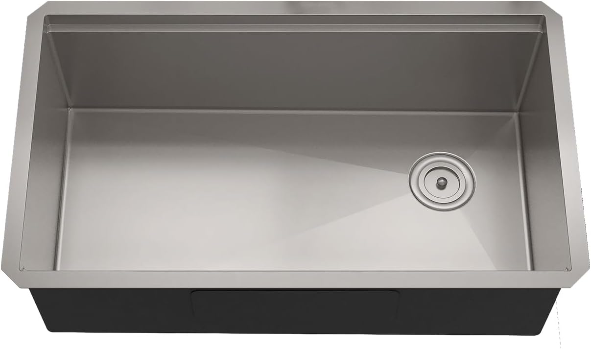 Sinber KSS0001S-OK 32' x 19' x 10' Undermount Single Bowl Workstation Kitchen Sink with 16 Gauge 304 Stainless Steel Satin Finish 6 Accessories