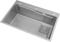 Kitchen Sink 304 Stainless Steel Bar Prep Sink Home Single Bowl RV Sink with Drain Kit Drop in Or Undermount (Color : A, Size : 68x45x22cm) (A 68x45x22cm)