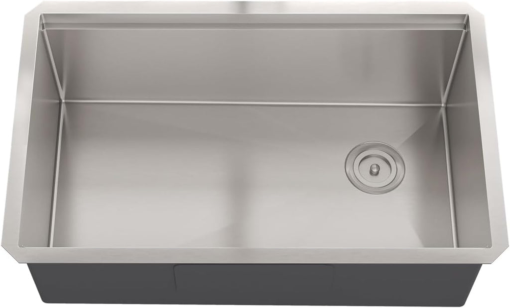 Sinber KSS0002S-OJ 30' x 19' x 10' Undermount Single Bowl Workstation Kitchen Sink with 16 Gauge 304 Stainless Steel Satin Finish 6 Accessories