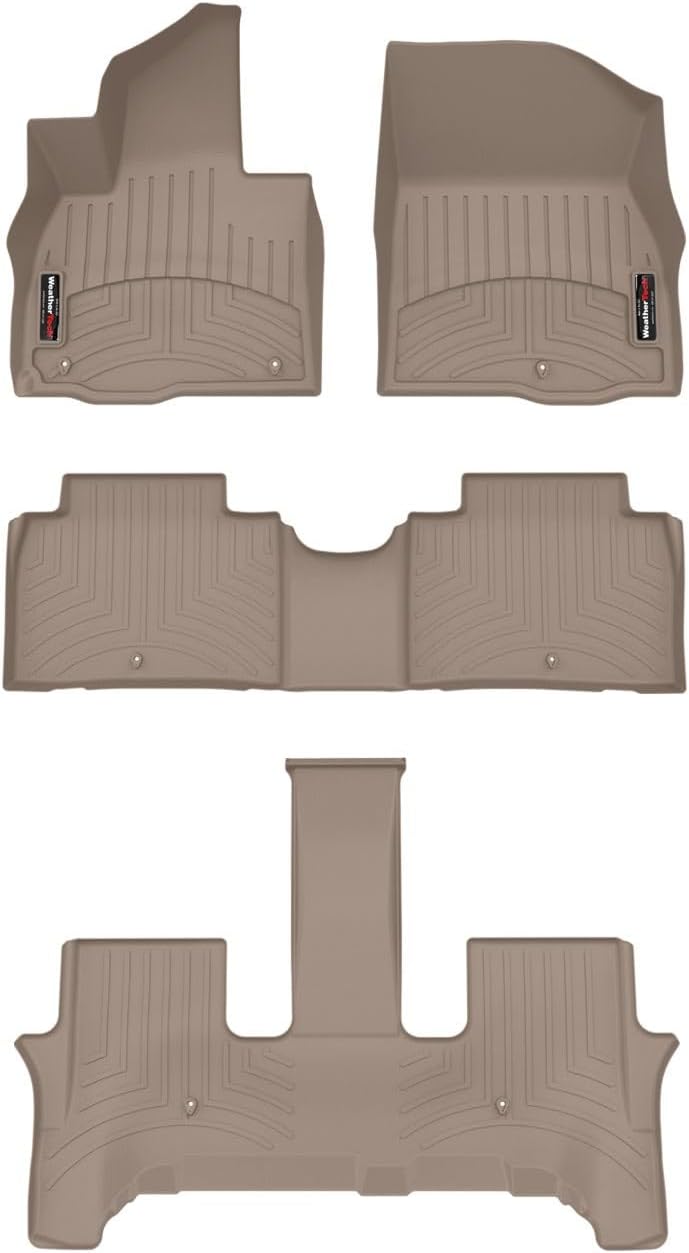 WeatherTech Custom Fit FloorLiners for Hyundai Palisade - Full Set (451947-1-2-3), Tan