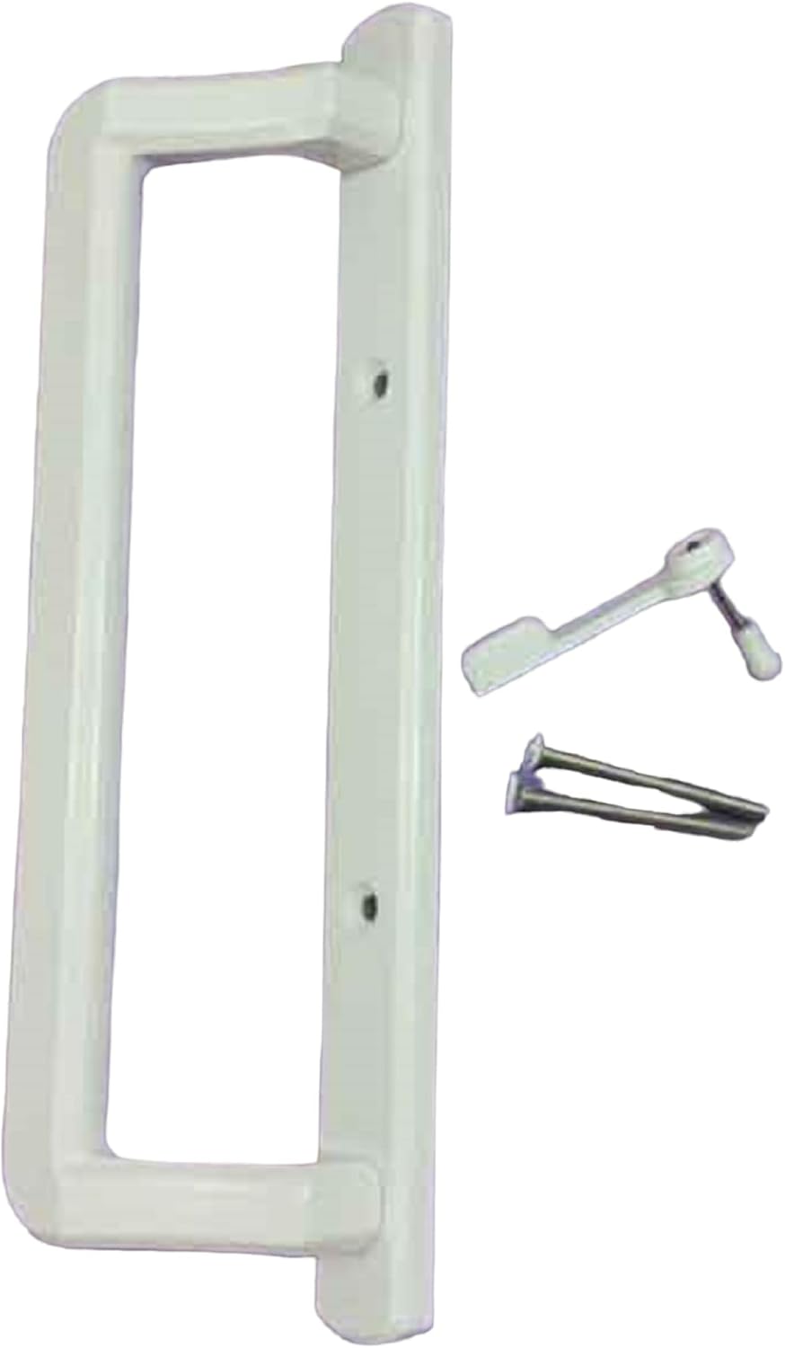 Alcan PGT 10' Sliding Glass Patio Door Handle Set w/Thumb Latch Lever, + Screws Interior + Exterior Replacement w/ 3-7/8' Hole Spacing | Fix Repair PGT Door Hardware - White