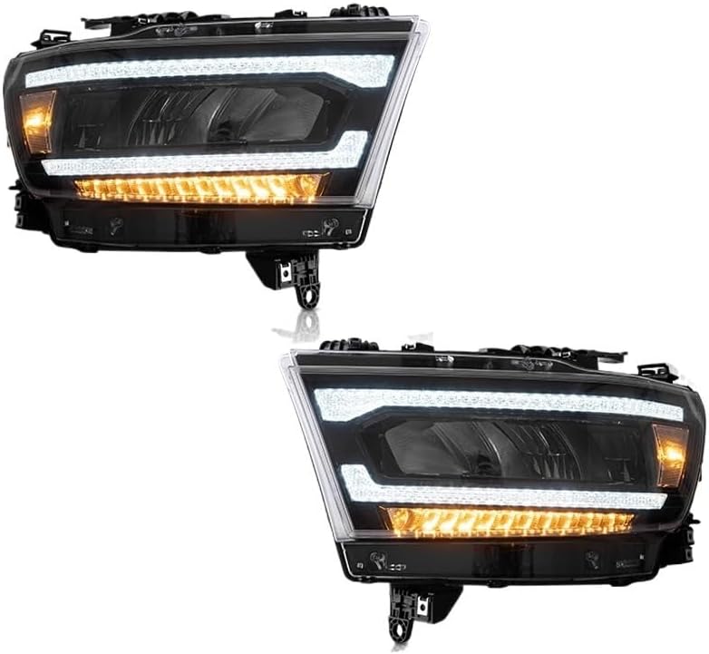 Rear View Mirror Indicator Car Lamp Assembly Hedalamp LED DRL Front Headlights with Sequential Turn Signal for RAM 1500 2019-2023
