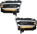 Rear View Mirror Indicator Car Lamp Assembly Hedalamp LED DRL Front Headlights with Sequential Turn Signal for RAM 1500 2019-2023
