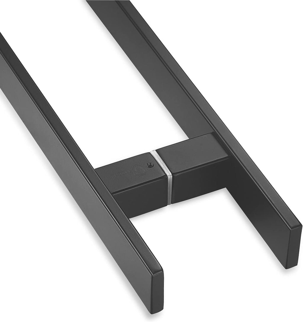 TOGU TG-6018 60 inches Solid Standoffs Heavy-Duty Commercial Grade-304 Stainless Steel Push Pull Door Handle/Barn Door Pull Handle/Glass Pulls, Matte Black Finish
