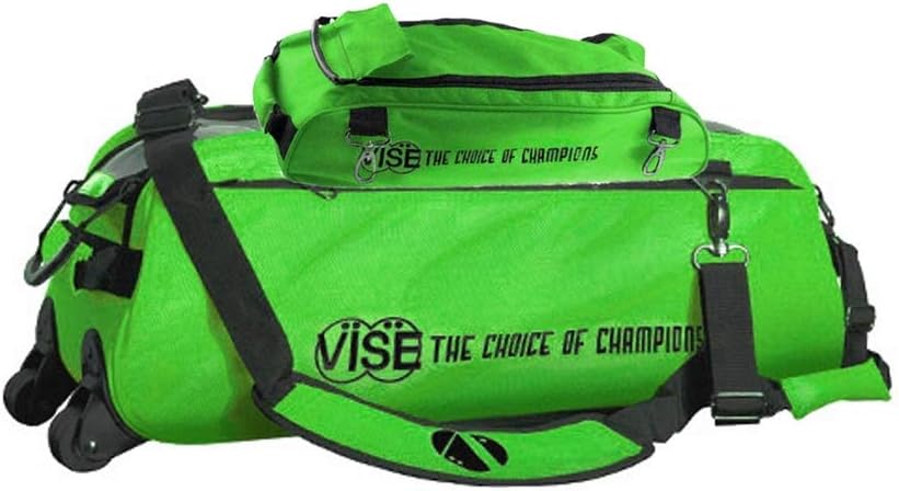 Vise Clear Top 3 Ball Deluxe Roller Bowling Bag- Green