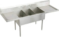 Elkay WNSF8372LR4 Weldbilt Stainless Steel Floor Mount Triple Compartment Scullery Sink