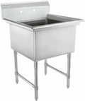 Empura 29' Wide Stainless Steel One Compartment Commercial Sink | Prep Utility 24' x 24' Bowl for Restaurant Laundry Hotel | 3.5' Drain Basket, 9.75' Backsplash, 29'W x 29.5'D x 44.25'H, 16 Gauge, NSF