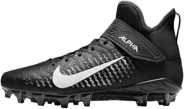Nike Men's Alpha Menace Pro 2 D Football Cleats - Black/White,7M US