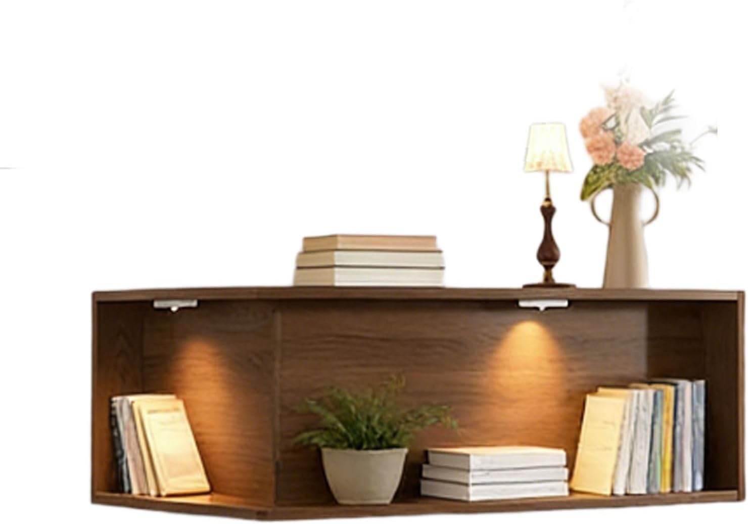 Floating Corner Shelves, Wall Mounted Display Shelf for Collectibles, Books, Plants, Space-Saving Corner Storage Rack for Bedroom, Living Room, Home Decor(1 Pack,L-Shape 30 x 60 x 20 cm)