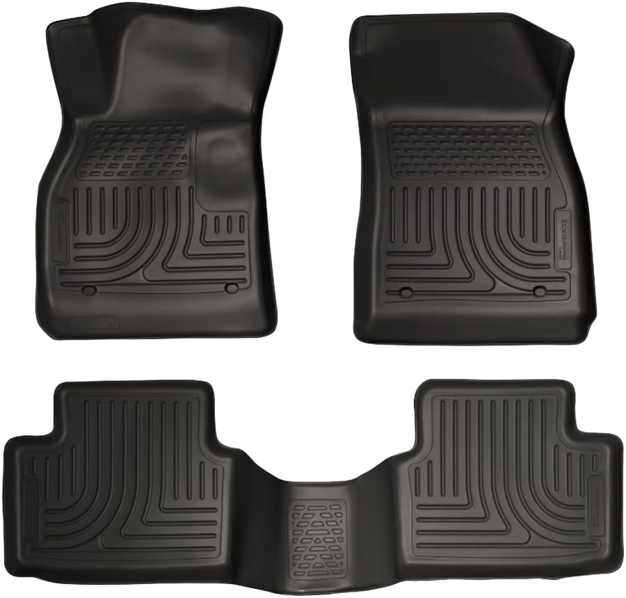 Husky Liners Weatherbeater Floor Mats | Fits 2013-2015 Chevrolet Malibu; 2016 Chevrolet Malibu Limited | Front & 2nd Row, 3-pc Black - 98191