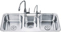 Basin Triple Bowl Kitchen Sink Stainless Steel Top Mount, Kitchen Living Room Fixture,